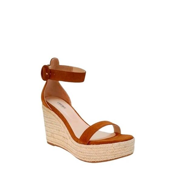 L'AGENCE Elysee Suede Espadrille Wedge Sandals  size 40/ us 10 - Picture 1 of 10
